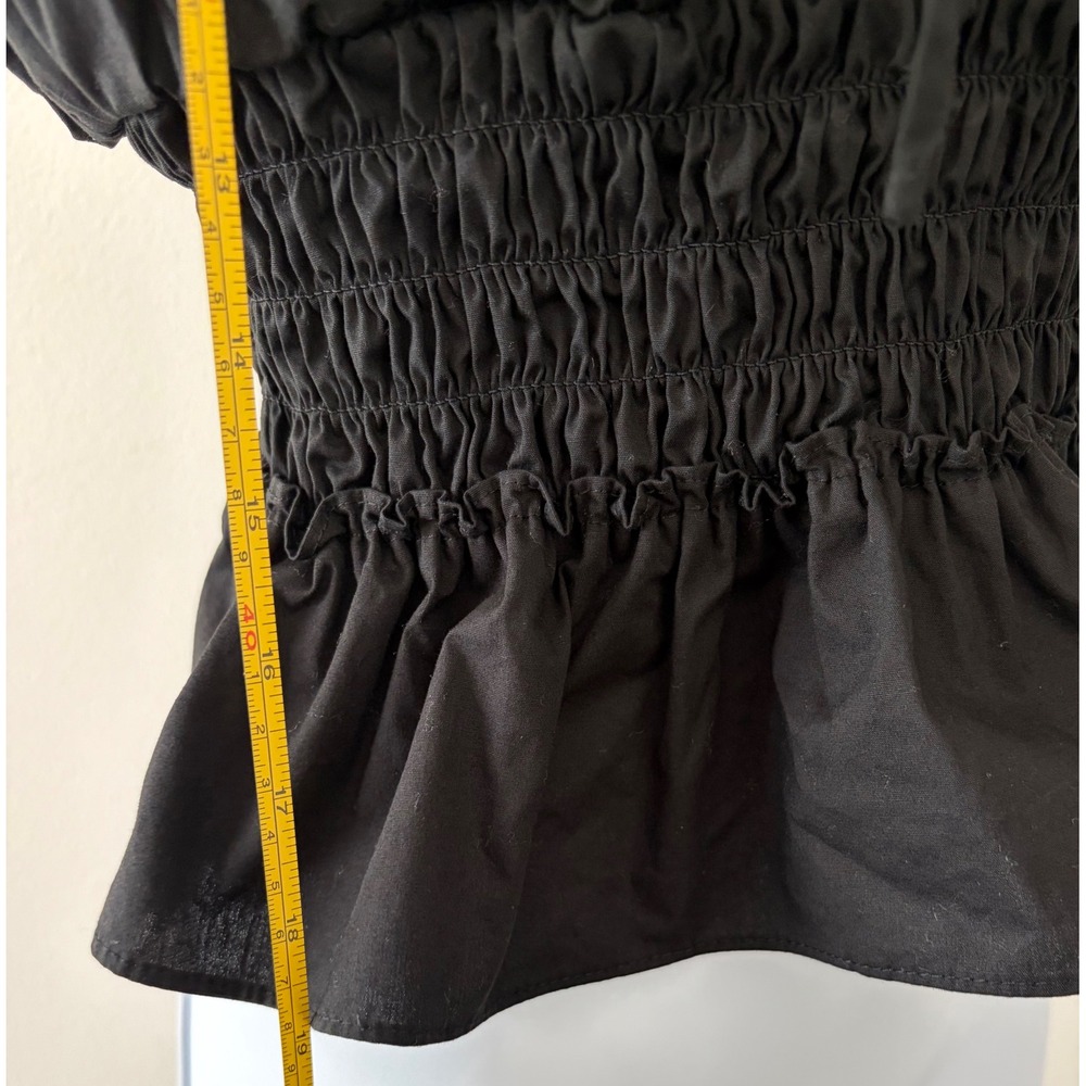WAYF Black Smocked Peplum Tank Y2K Festival Indie Flirty Waist Size Medium Top - Picture 7 of 11